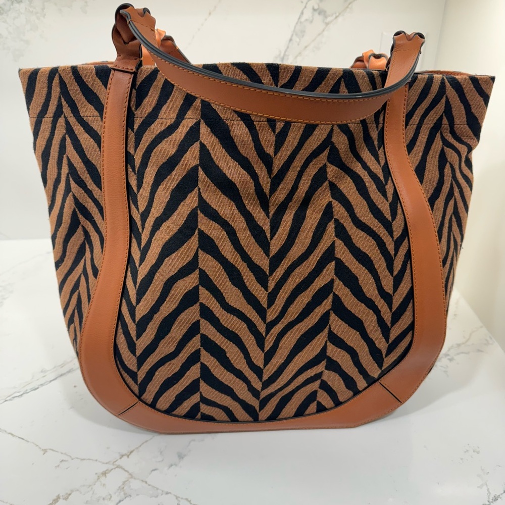 Ulla Johnson Albers Tiger Canvas Tote Bag